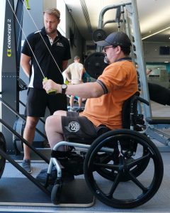 Adam working out